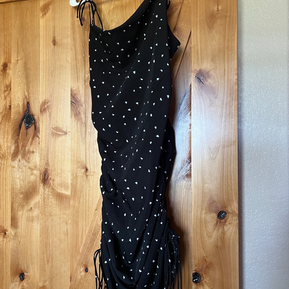 Verge Girl Black and White Heart Drawstring Dress - Size 4